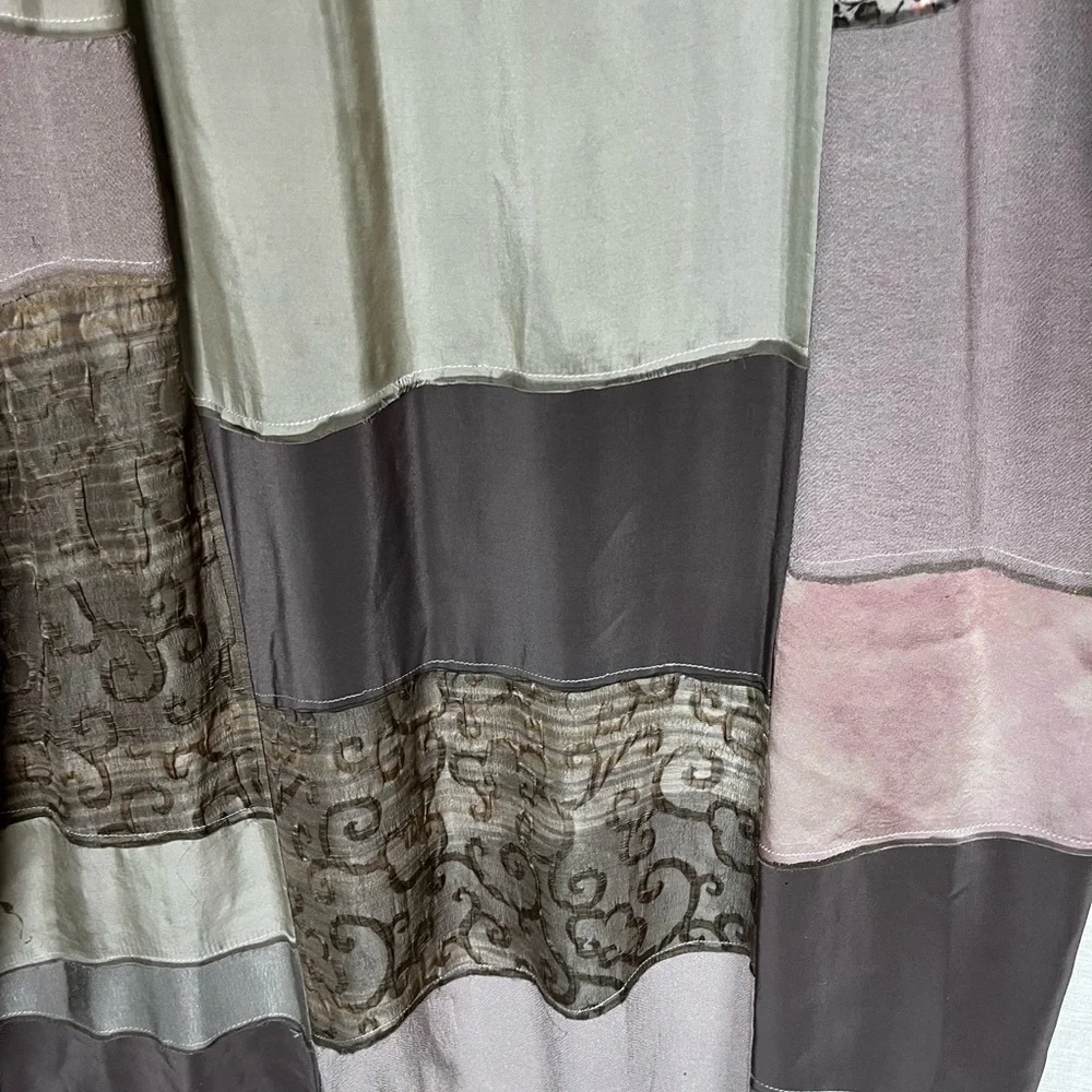 Nancy Gary Vintage Silk Artisan Patchwork Dress and Long Vest - Large - Picture 12 of 16